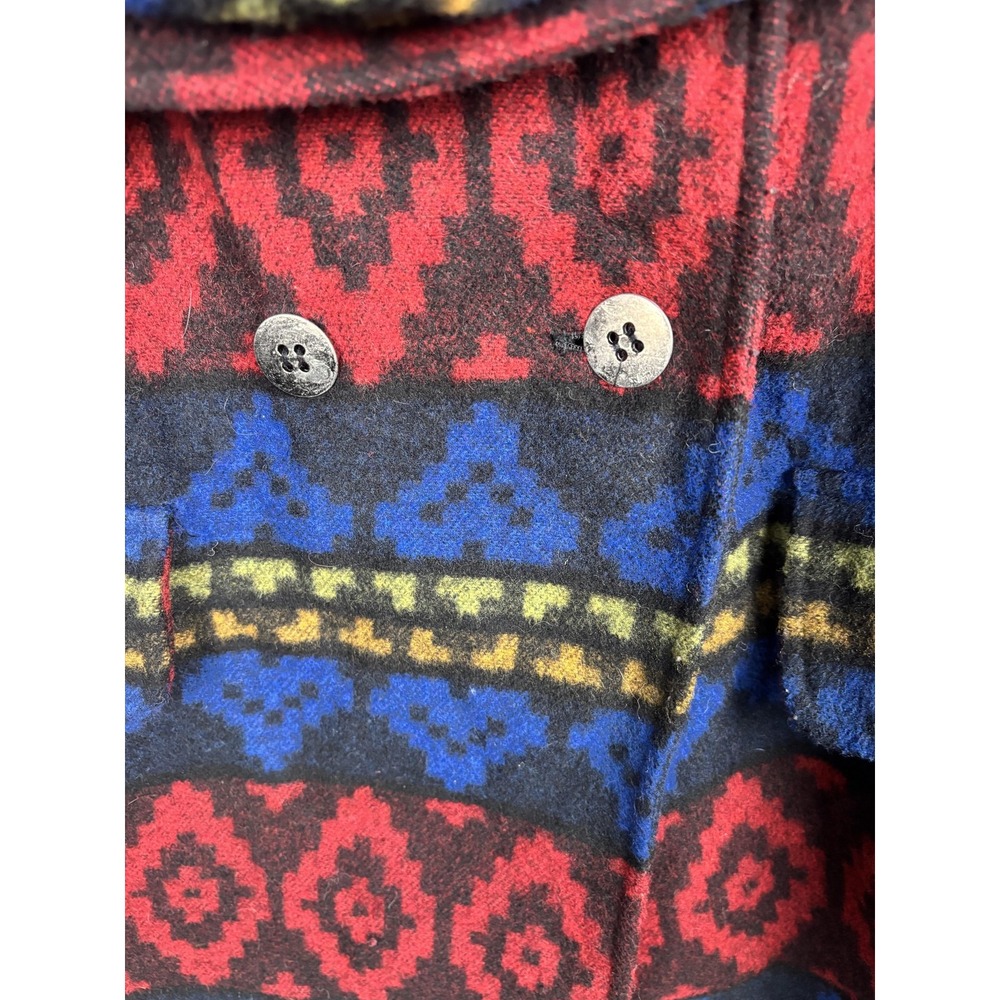 Vintage Chaus Cardigan Coat Womens 3X Wool Blend Wrap Belted Aztec Geometric 90s - Picture 11 of 15